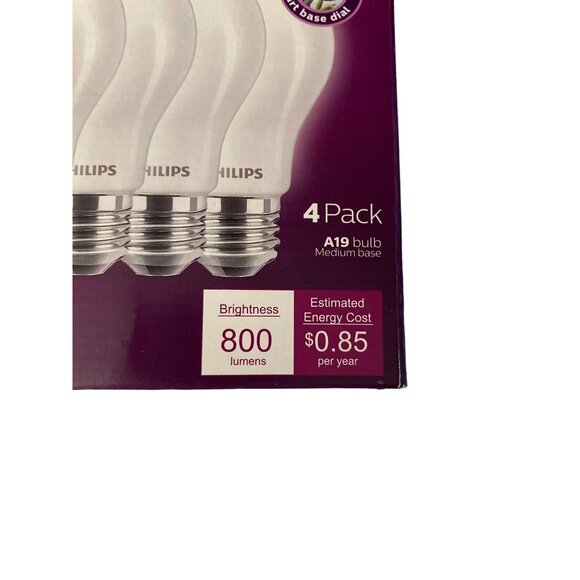 Phillips LED Filament Bulb Frosted 60W A19 E26 4 Pack - Picture 5 of 10
